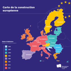 Carte des Etats européens et de leur date d'adhésion à l'UE