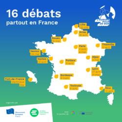 Carte des débats régionaux élections européennes 2024