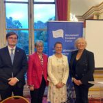 De gauche à droite : Thomas Svenningsen, Premier secrétaire de l’Ambassade ; Christine Hennion, représentante du Mouvement Européen - France ; Madame Hanne Fugl Eskjær, Ambassadrice du Danemark en France ;
