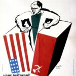 Affiche du Mouvement Européen dans les années 1950 appelant à la création des Etats-Unis d'Europe